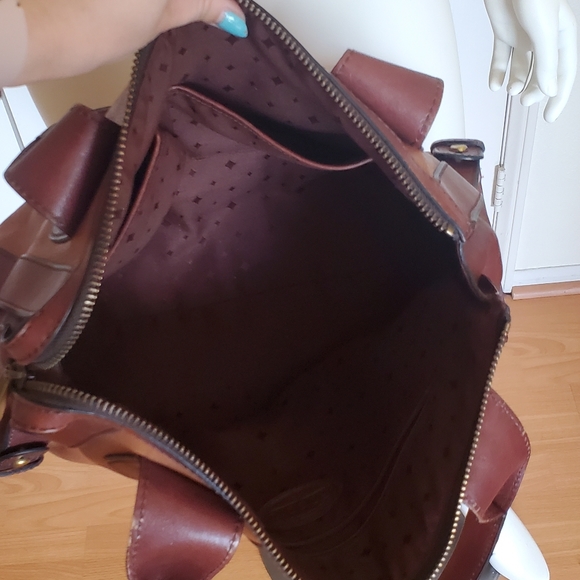 Fossil Vintage Reissue Brown/Tan Leather Satchel - Picture 7 of 8